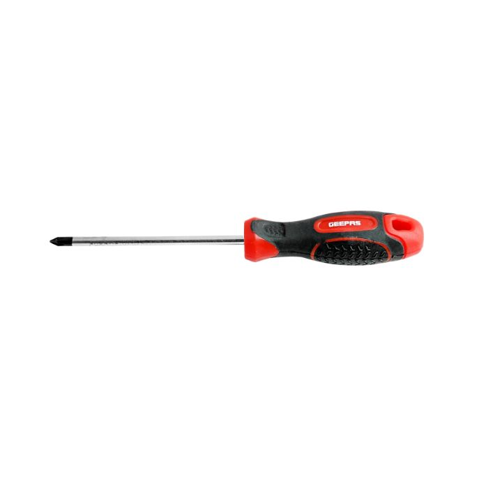 Geepas Professional Screwdriver (6.5*75mm) | General Purpose Soft-Grip Screwdriver With Bicoloured Chrome Plated