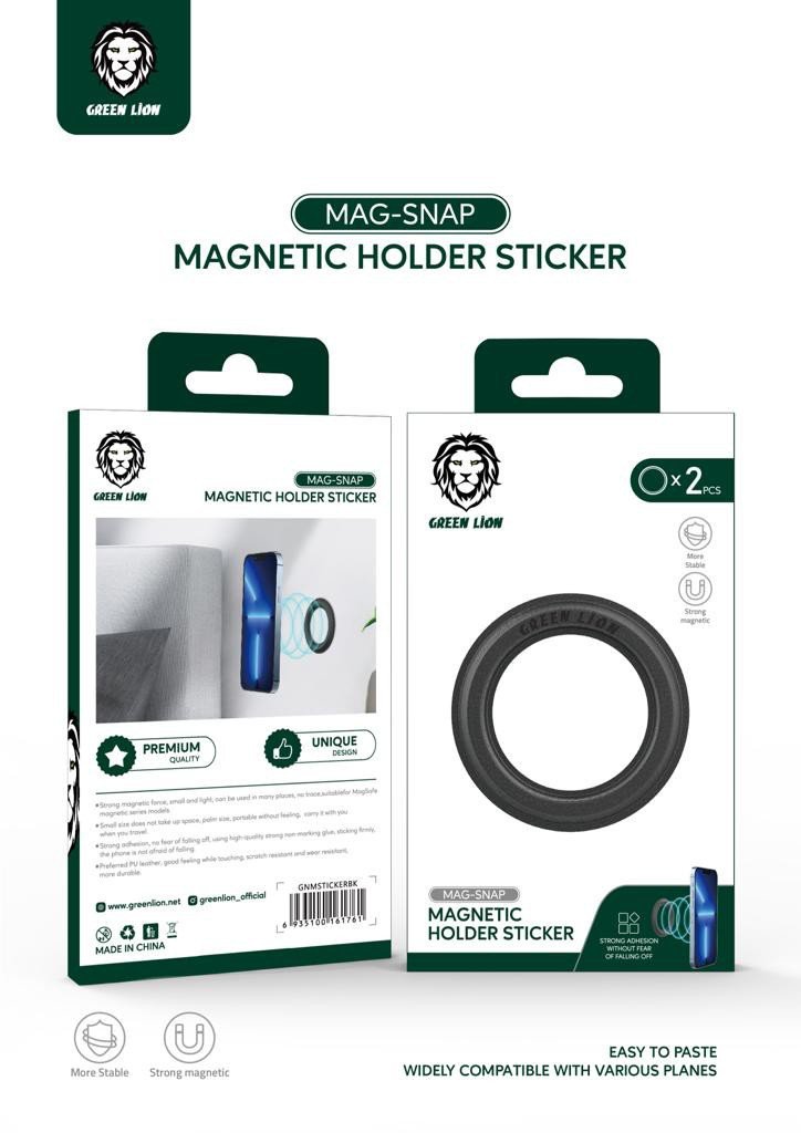 Green Magnetic Holder Sticker - Black