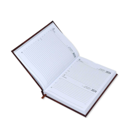 FIS Diary 2024 English (Saturday & Sunday Combined) A5, Brown - FSDI90E24BR