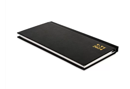 FIS 2024 Slim Arabic English Diary Vinyl Hard Cover Black -FSDI51AE24BK