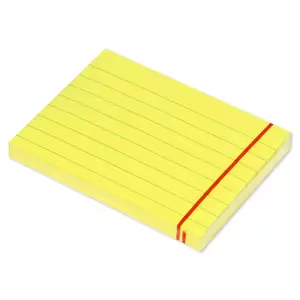 FIS Sticky Note Pad, 3X4 inches, Pack of 12, Ruled Neon Yellow -FSPO3X4RNYL
