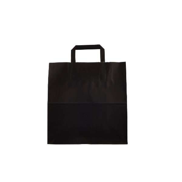 Black Paper Bag Flat Handle