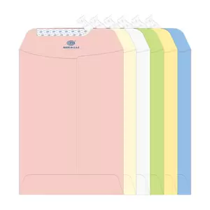 FIS Laid Paper Envelopes Peel & Seal, Pack of 25 Pcs. 6 Assorted Colors, 7.5 x 5 inch Size, 100 GSM - FSEE1030PB625