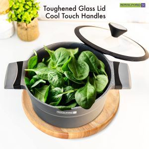 Royalford 20 CM Casserole - Aluminium - Grey