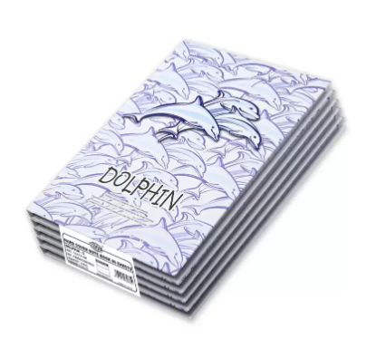 FIS Pack Of 5 Hard Cover Notebook, 96 Sheets A5 Dolphin Design 2 -FSNBHCA596-DOL2