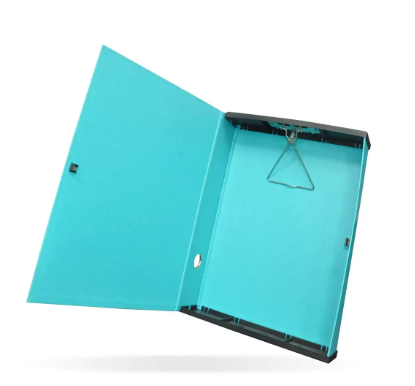 FIS Colored PP Rigid Box File Light Blue Color with Black Plastic Sides - FSBFRIGIDPPLBL