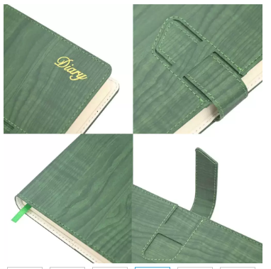 Fis 2024 A5 Diary English Vinyl Hard Sewn Cover Green -FSDI80E24GR