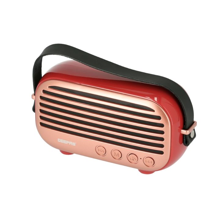 Geepas Rechargeable Bluetooth Speaker 1500 MAH - Portable Bluetooth Speaker, Wireless Speaker With Stereo Hi-Fi Bass, Built-In 1000 MAH Battery, In Built Microphone For Hands Free Calling