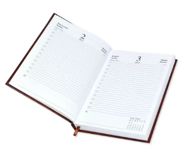 Fis 2023 Russian Diary, A5 Vinyl, 1 Side Padded, Brown -FSDIRU0123BR
