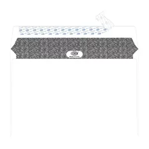 FIS White Envelope Peel & Seal, Black Inner Print, Pack of 50 Pcs. C5 (162 X 229 mm), 120 GSM - FSWE1226PBD50