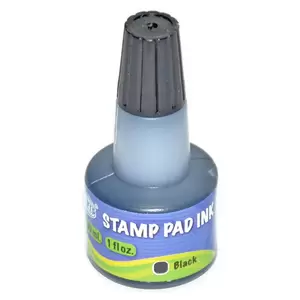 12-Piece FIS Stamp Pad Inks 30 ml, Black Color - FSIK030BK