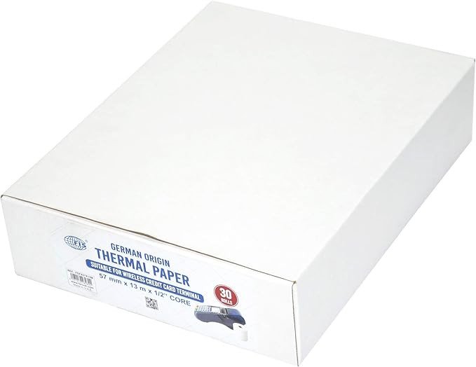 Fis Thermal Paper Roll Size 57mmx13m ½ Inches Core - 30 Rolls/Box