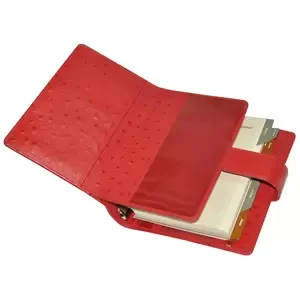 FIS Genuine Struthio Leather Organizers, 110x170mm Size, Red Color - FSORLO4RE