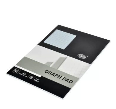 10-Piece FIS Graph Pad, 1 mm Square, 80 gsm, A4 Size (50 Sheets x 10 Pcs) - FSPD1MMGRA450