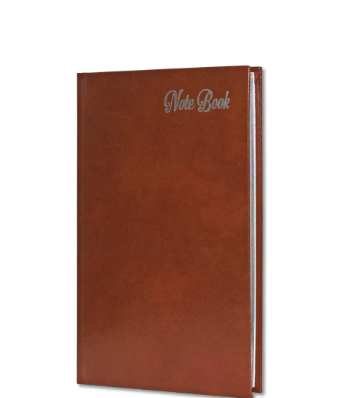 FIS Notebook Bonded Leather, Size A5, Offset White Paper, 70 GSM, 196 Pages, 8 mm Ruled, Hard Cover, Silver Gilded Edges, Colour Brown - FSNBHCA5GWHBLBR