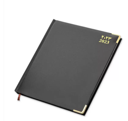 FIS 2023 Executive Diary (Arabic/English/French) Vinyl 1-Side Padded Gold Corner Chocolate - FSDI89AEFVG23CH
