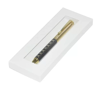 FIS Gold Pens with Italian PU Wrapper and Gift Box, Black Colour - FSPNGCSPUBK