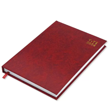 Fis 2024 A5 Diary,Vinyl, (Arabic/English) Hard Cover Maroon -FSDI21AE24MR