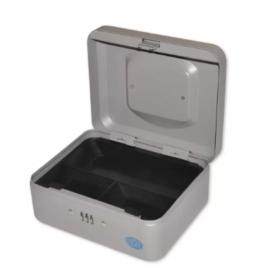 FIS Cash Box with Number Lock 8 Inch, Matt Finish Grey Color - FSCPTS0037GY