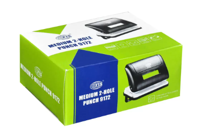 FIS 2 Hole Punch 20 Sheets Capacity, 5.5mm Size, Black/White Color - FSPU9172BKWH
