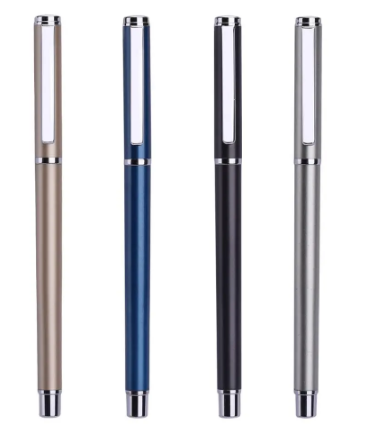 Xiaomi Deli Metal Sign pen S82 Metal Gel Ink Pen 4 Colors 0.5MM Black Ink Pull out Pen For School Office Home Stationery Pen