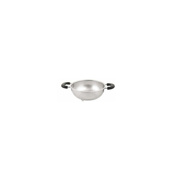 Royalford RF5404 Stainless Steel Strainer Basket 25 CM | Professional Colander For Food Fruit Vegetable & Pasta - Strainer With Heavy Duty Bakelite Handles & Self-Draining Solid Tripod Ring Base