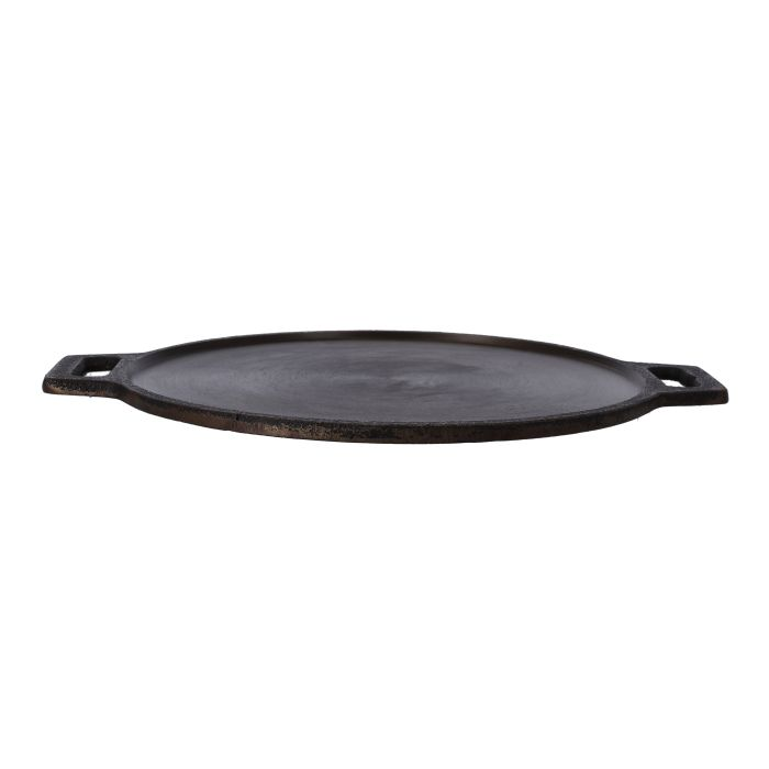 12" Cast Iron Double Handle Dosa Tawa, Cooking Pan, RF10398 | Double Handled Cast Iron Crepe Pan For Dosa, Tortillas | Heavy Pan Suitable For All Hobs