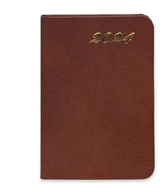 FIS Golden Bonded Leather Pocket Diary 2024 (English) Brown - FSDI10EGB24BR