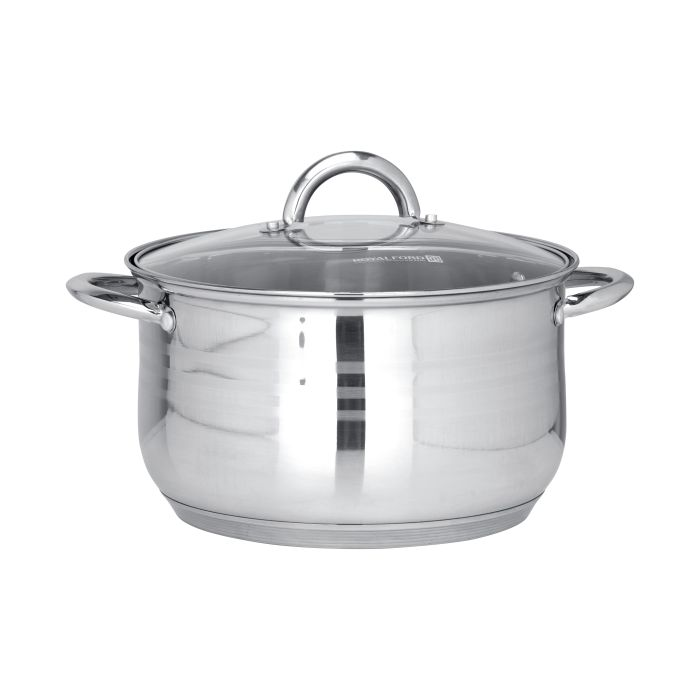 10Pcs Stainless Steel Cookware Set, RF10390 - Induction Compatible Base, Dishwasher-Safe, Strong, Heavy-Duty Riveted Handles