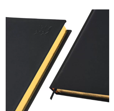 FIS Golden Diary 2024 (Arabic/English) A5, Italian PU, 1-Side Padded, Black - FSDI20AEG24BK