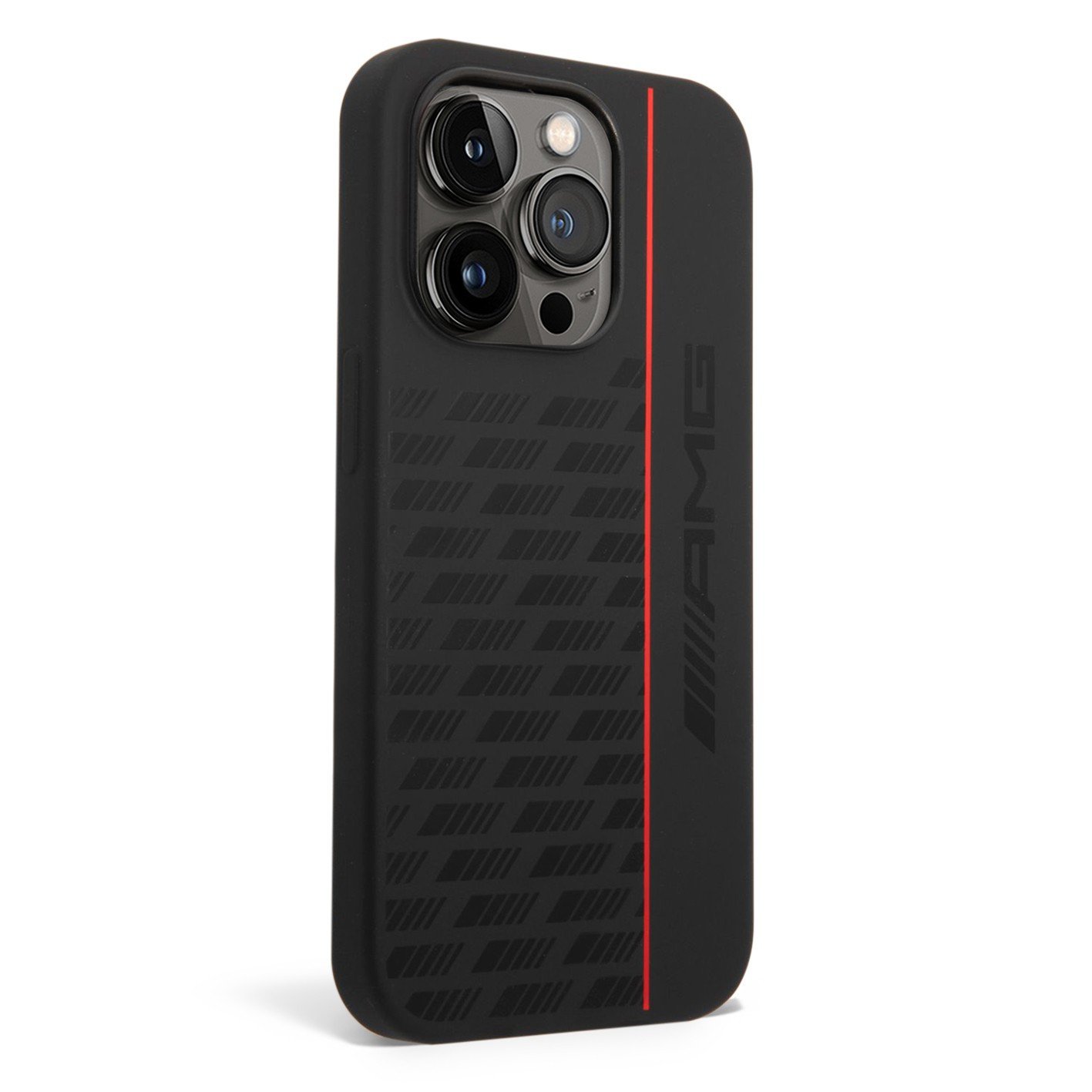 AMG Magsafe Liquid Silicone Case With Carbon Pattern For iPhone 14 Pro - Black