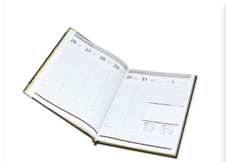 FIS Golden Executive Diary 2023 English/French (1-Week at a glance) Blue - FSDI32EG23BL