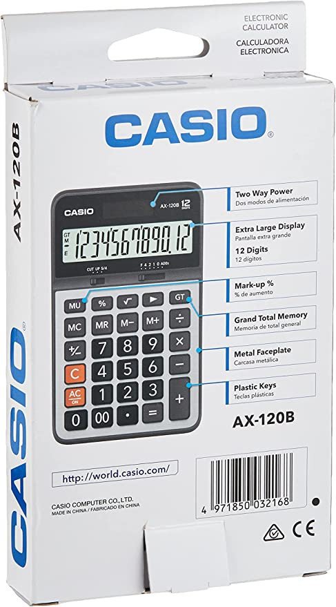 Buy Casio AX 120B Lcd Desktop Calculator InZoneuae