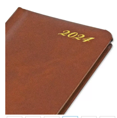 Fis 2024 Golden Slim diary Bonded Leather English & French - Brown -FSDI59EFGB24BR