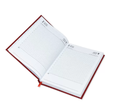 Fis 2023 A5 Diary,Vinyl, (Arabic/English) Hard Cover Red -FSDI21AE23RE