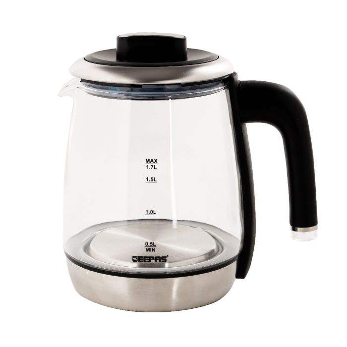 Geepas 2 In 1 Digital Tea Maker 1.7L & 1.2L - Temperature Setting With Anti-Dry & Overheat Protection | On/Off Switch With Light Indication | Stainless Steel Filter | Ideal For Tea, Coffee, Milk & Mor