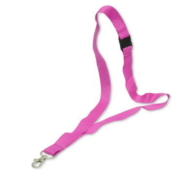 Pack of 50 Pieces Flat Lanyard With Hook And Safety Buckle 2X90cm Badge Holder Neon Purple - FSNASNPU