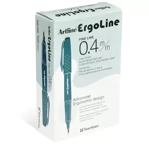 Artline ErgoLine Pen, Nylon Fibre Tip, Medium Line, Red Color, 0.6 mm, Pack of 12 pcs. - ARFP3600RE