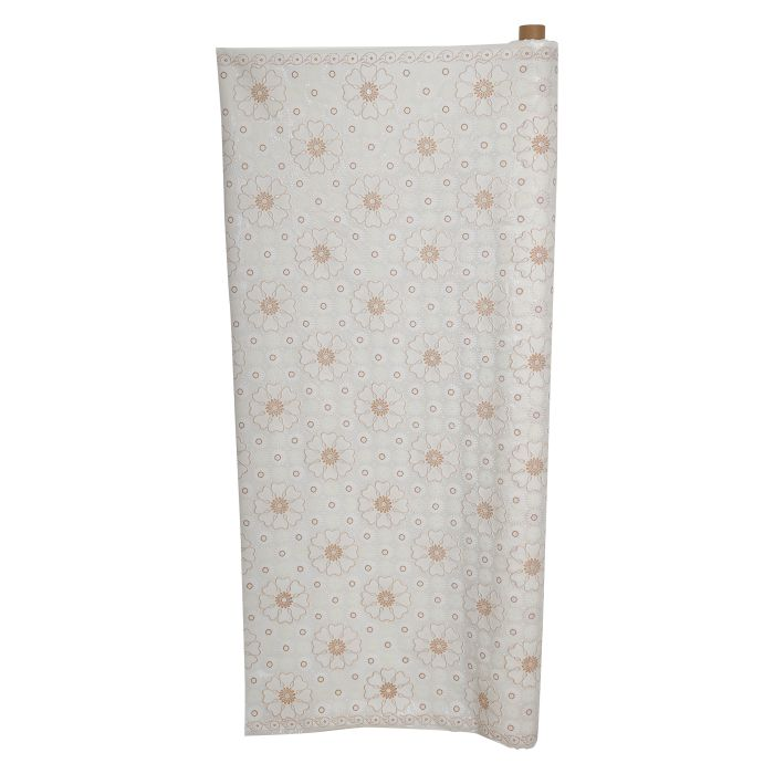 Royalford RF9493 1.37 X 20M PVC Table Roll - Tablecloth Cover Protector | Tablecloth Daisy Silver, Small Polka Floral, Wipe Clean, Vinyl / Plastic Table Cloth | Spill Proof Reusable Roll