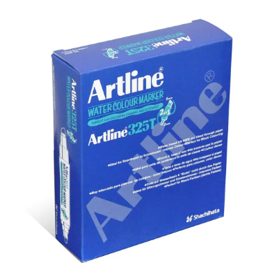 Artline 325T Water Colour Marker 2.0-5.0mm, Ochre Color, Pack of 12 pcs. Acrylic Fibre Tip - ARMK325OC