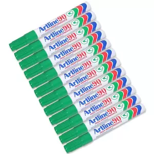 Artline Permanent Marker, Pack of 12, Ek-90 2.0-5.0mm, Water Proof, Green - ARMK90XFGR