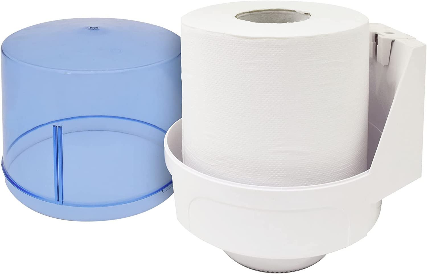 Tissue Roll Dispenser Wall Mount  White and Blue