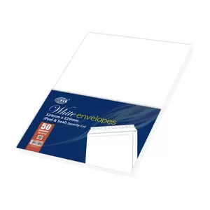 FIS White Envelopes Peel & Seal, Security Cut, Pack of 50 Pcs. C4 (324 X 229 mm), 80 GSM - FSWE8027PS50