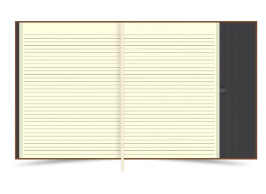 FIS Magnetic Folder Italian PU Cover with Writing Pad, Ivory Paper, A4 Size, Single Ruled 96 Sheets with Gift Box, Brown Color - FSMFEXNBA4BR