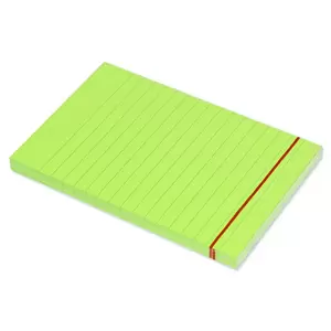FIS Sticky Note Pad, 4X6 inches, Pack of 6, Ruled Neon Green -FSPO4X6RNGR