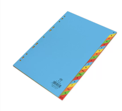 Pack of 12 Pieces A4 English Card Divider (A-Z) Blue