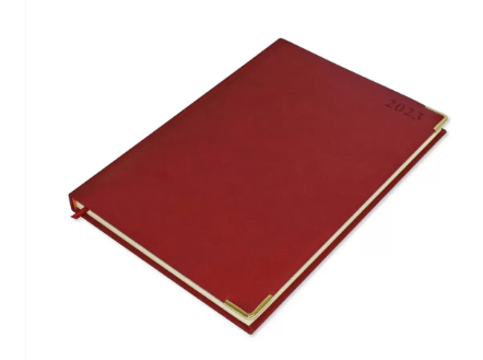 FIS 2023 Diary A4 PU English 1-Side Padded Gold Corner Maroon - FSDI48EPG23MR