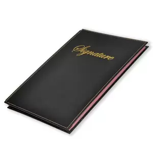 FIS Signature Book 18-Divisions Vinyl with Cover Stitching, Black - FSCL18SBK