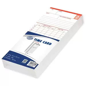 100-Piece FIS Time Card 300gsm, 85x185mm, White - FSCLTIME-3N