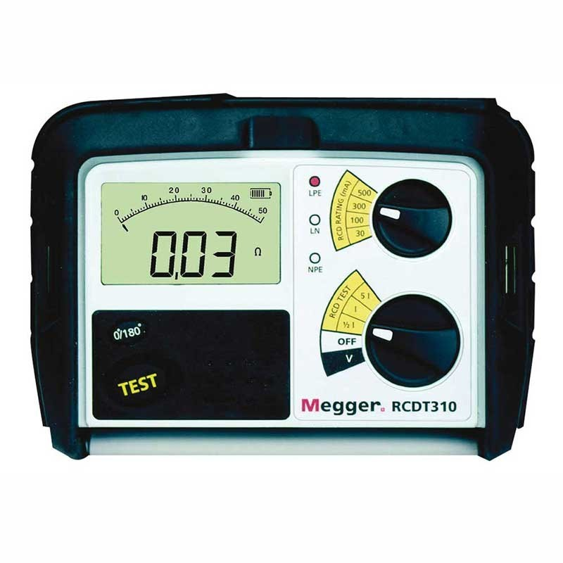 MEGGER RCDT310 RESIDUAL CURRENT DEVICE TESTERS WITH RCD TRIP CURRENT TEST (RAMP)